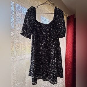 Old Navy Black and White Floral Mini Dress